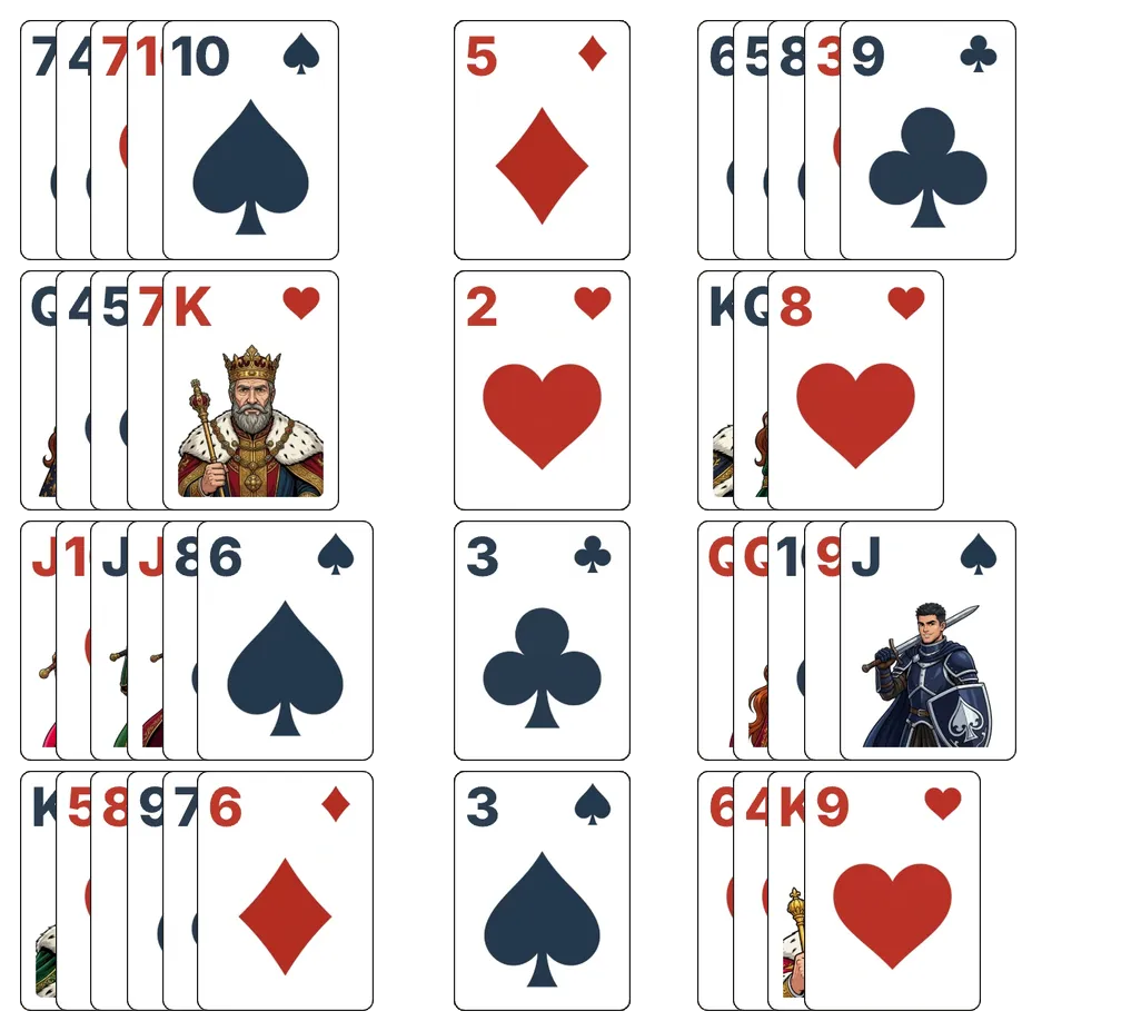 Citadel solitaire - opening position of the walkthrough