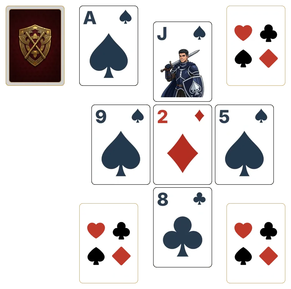 Czarina solitaire - opening position of the walkthrough