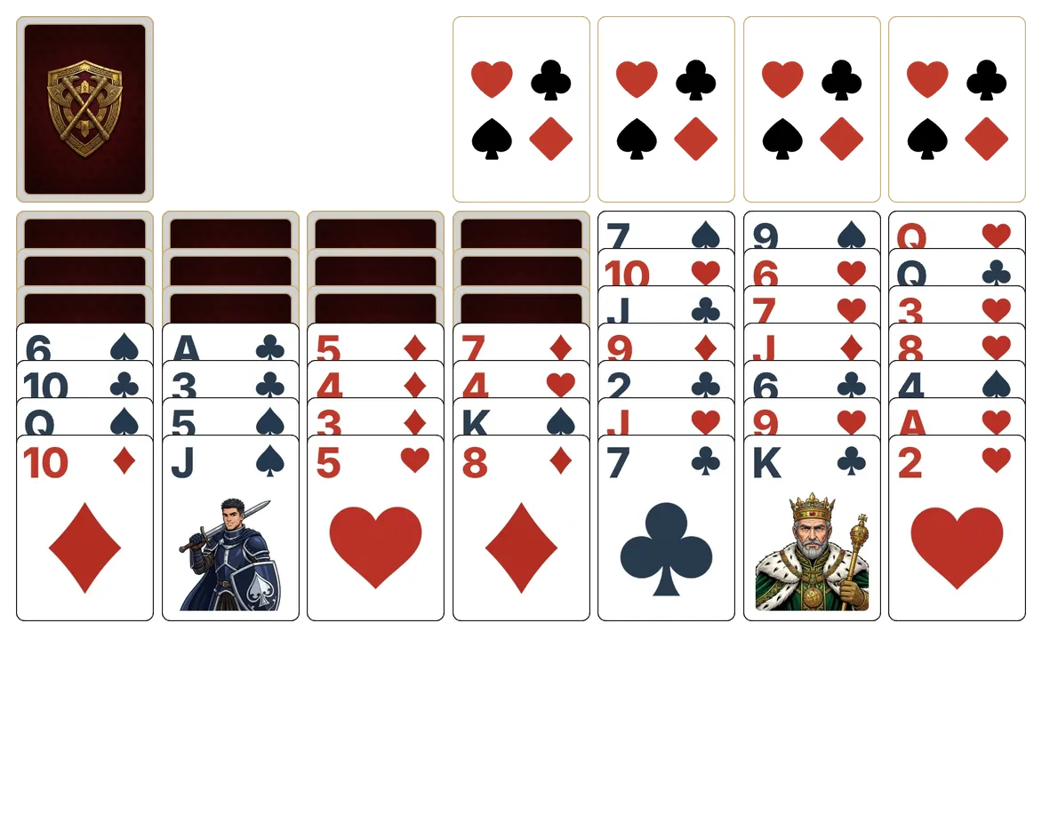 Scorpion solitaire - opening position of the walkthrough